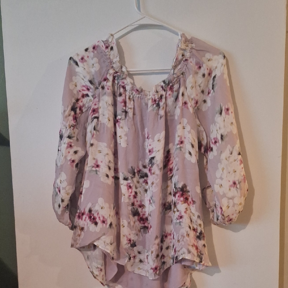 Source Unknown Pink Asymmetrical Cuffed Sleeve Blouse